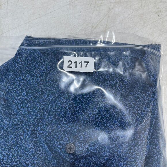 CALVIN KLEIN SHIRT MENS XL BLUE PARTY DANCE CLUB‎ BUTTON-FRONT LONG-SLEEVE - Picture 12 of 13